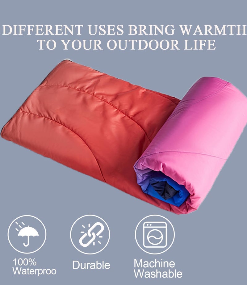 LH Outdoor Puffy Camping Blanket, Lightweight Down Alternative Puffy Waterproof Stadium Blanket with Portable Bag, Lightweight Camping Blanket for 2 People, Cold Weather, Sports, Travel, Car, 79*54 inch - Image 4